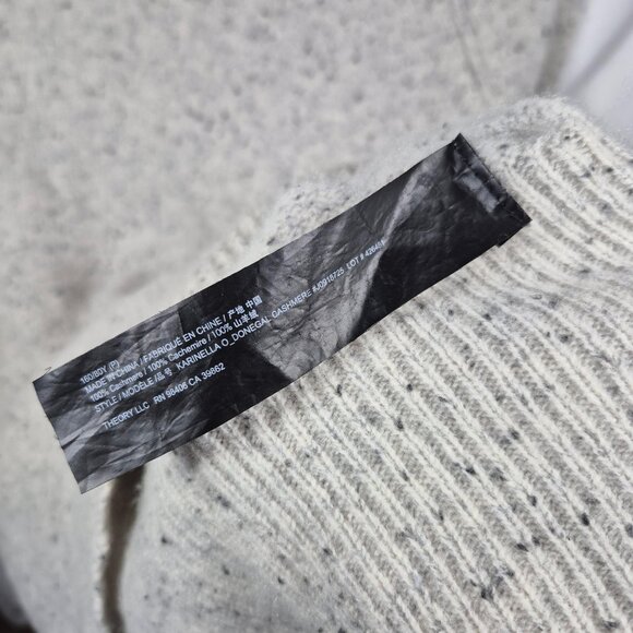 Theory Sweater Womens P Gray Cashmere Pullover Long Sleeve Top Karinella Donegal - Picture 6 of 7